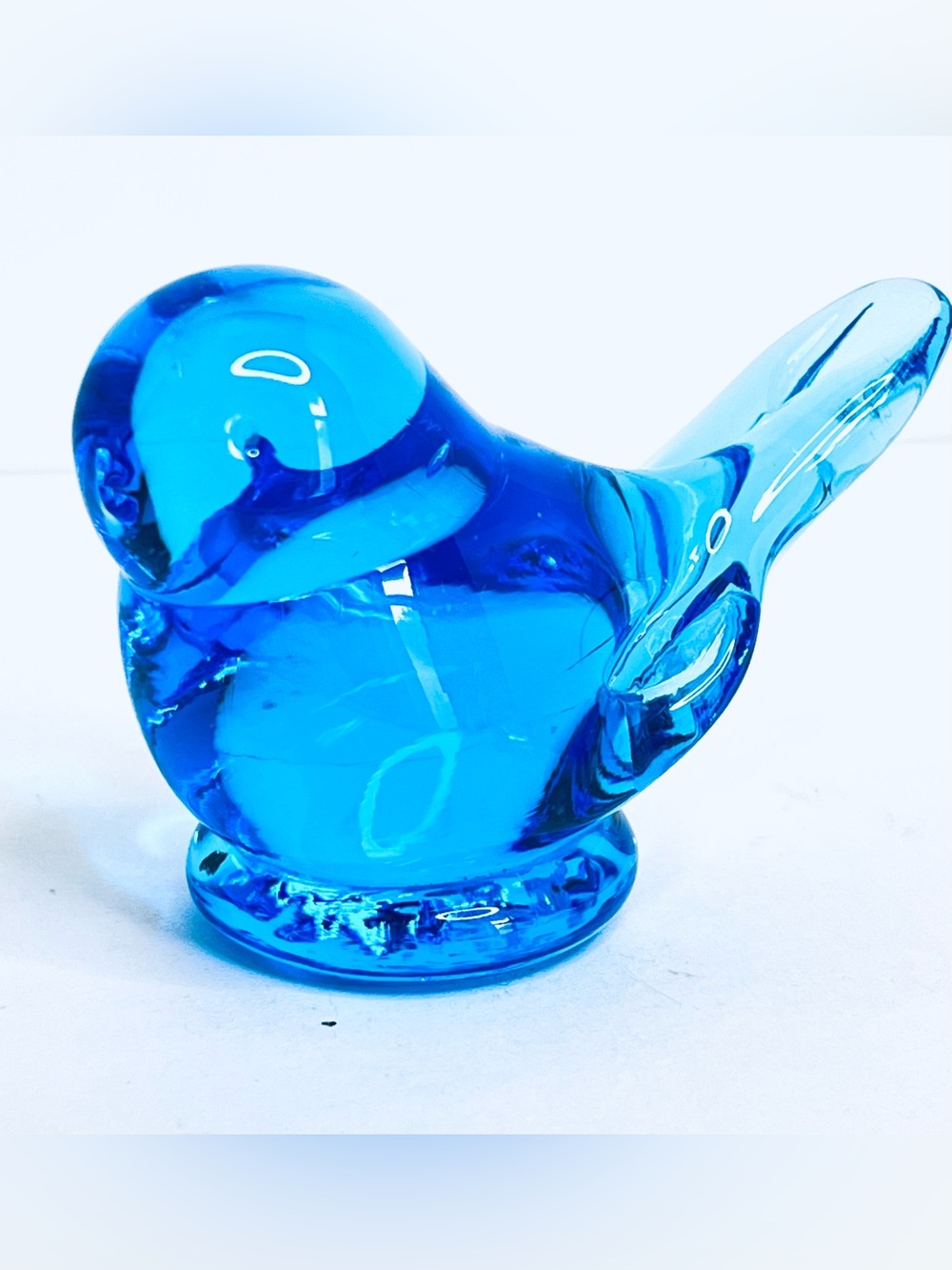 Leo Ward Bluebird of Happiness Signed 1990 Art Glass Bird Figurine Vintage - Picture 5 of 10